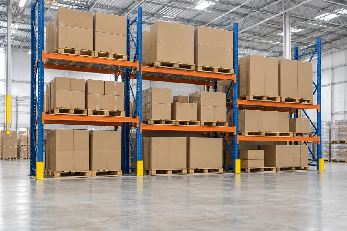 New pallet shelving with different beam heights accommodating varied pallet loads